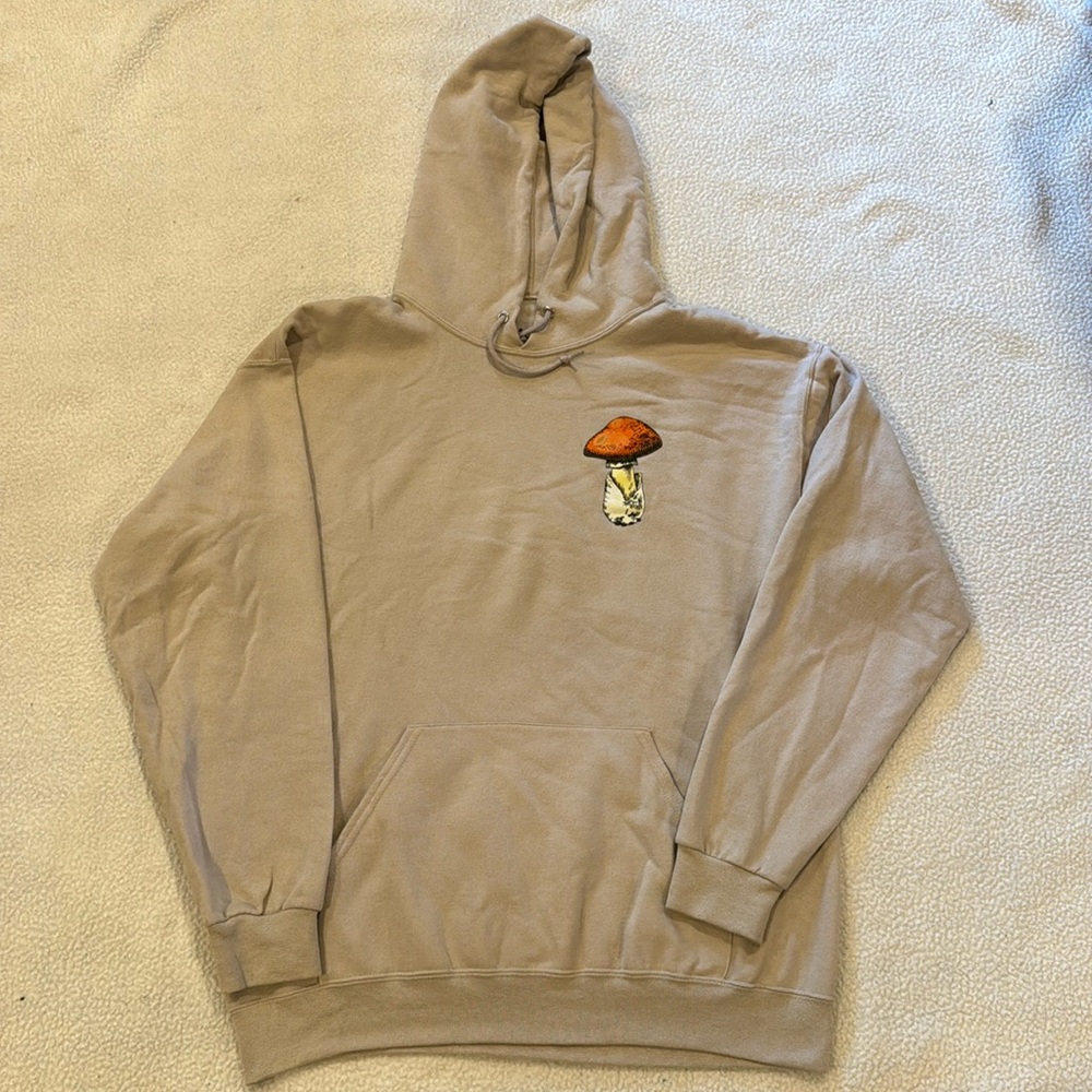 Mushroom Sweatshirt Tan/Cream Size Large